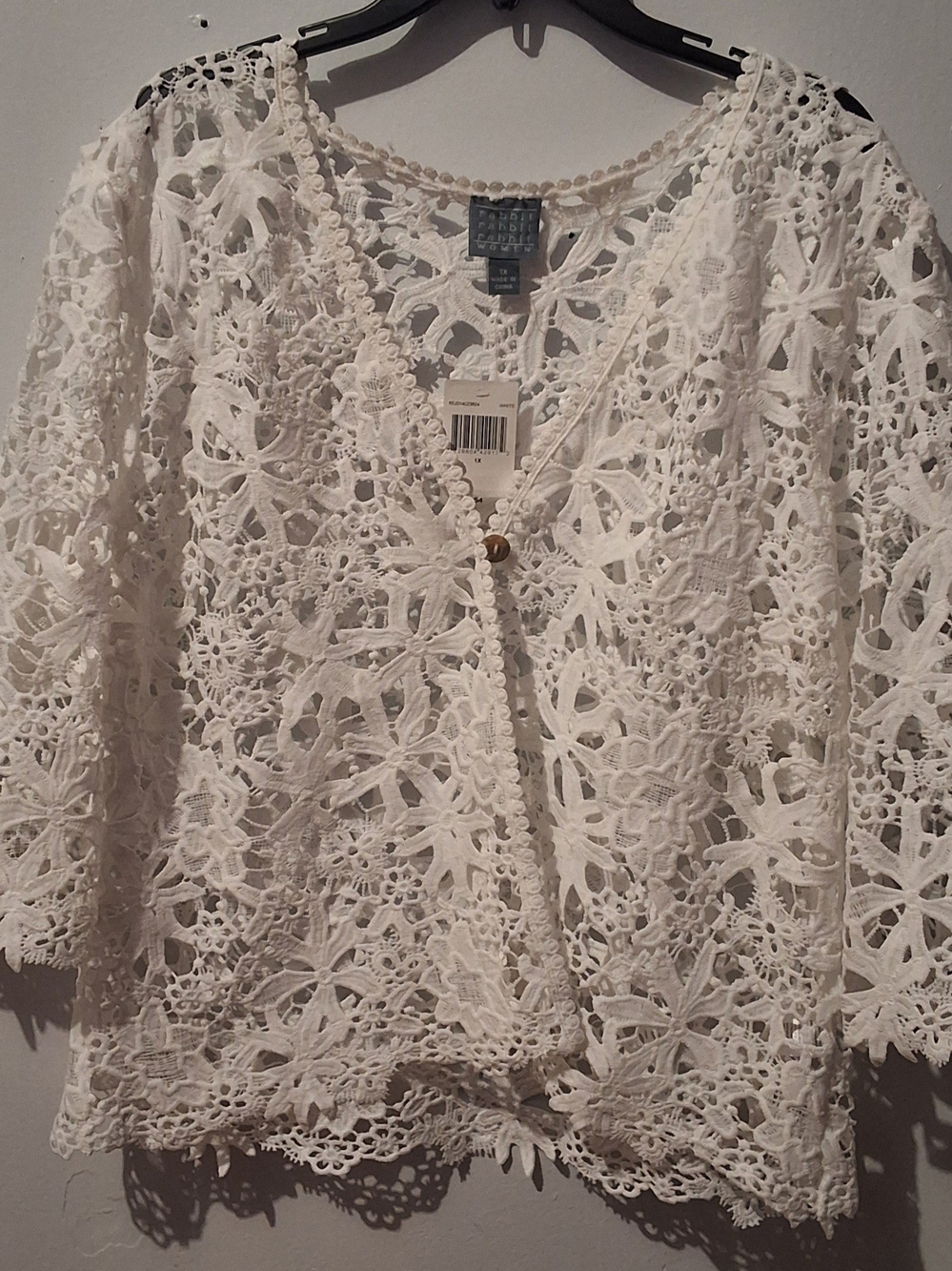 Rabbit Rabbit Rabbit White Crocheted Lace Tunic